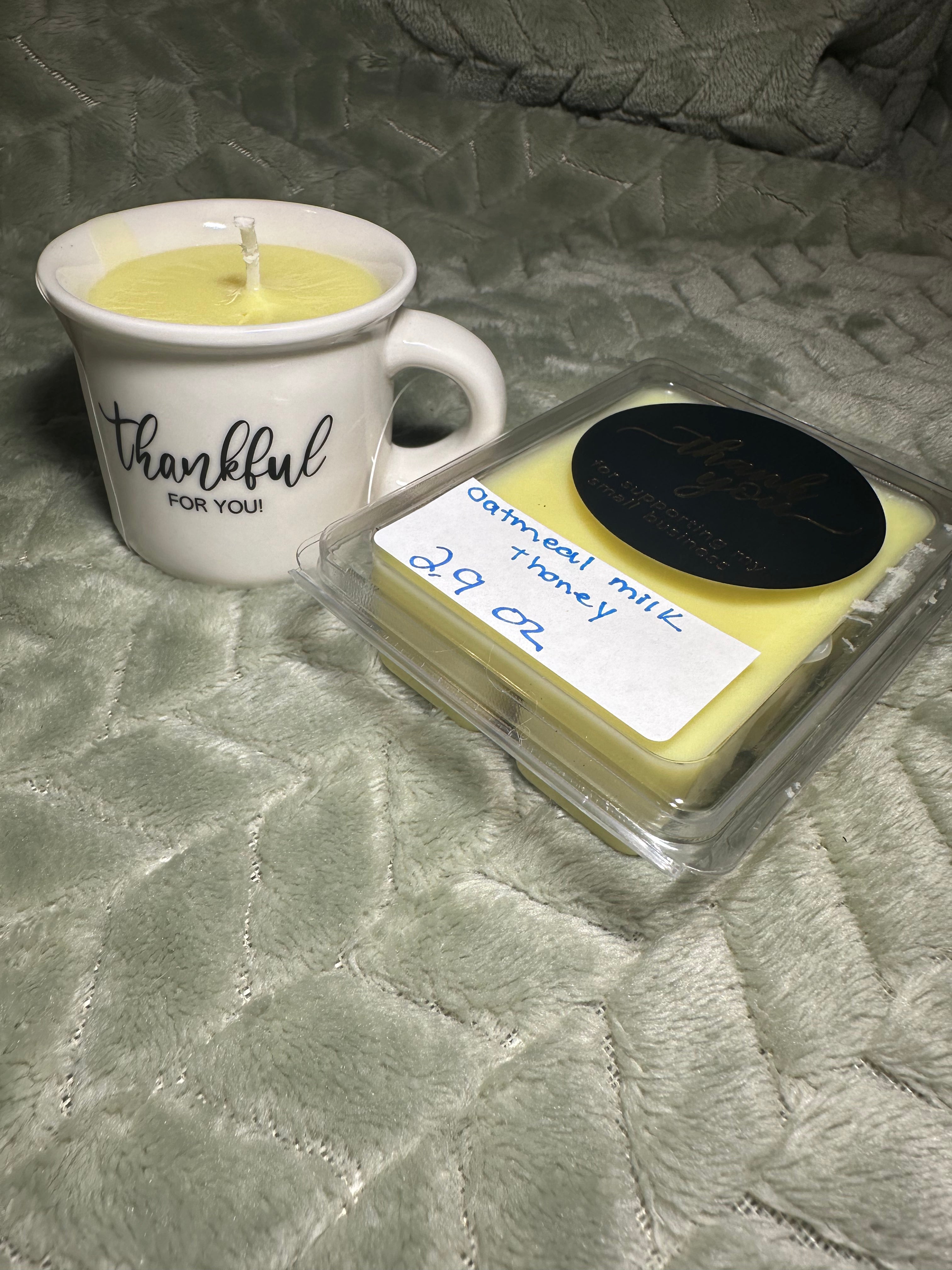 Oatmeal milk and honey candle and wax melts